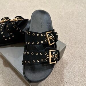Allsaints Grommet Slides - size 7